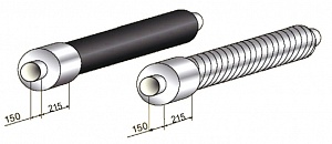 Стальная труба в ППУ-изоляции с металлической заглушкой изоляции, 426 мм