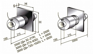Неподвижная опора в ППУ изоляции с металлической заглушкой изоляции и кабелем вывода, 273 мм